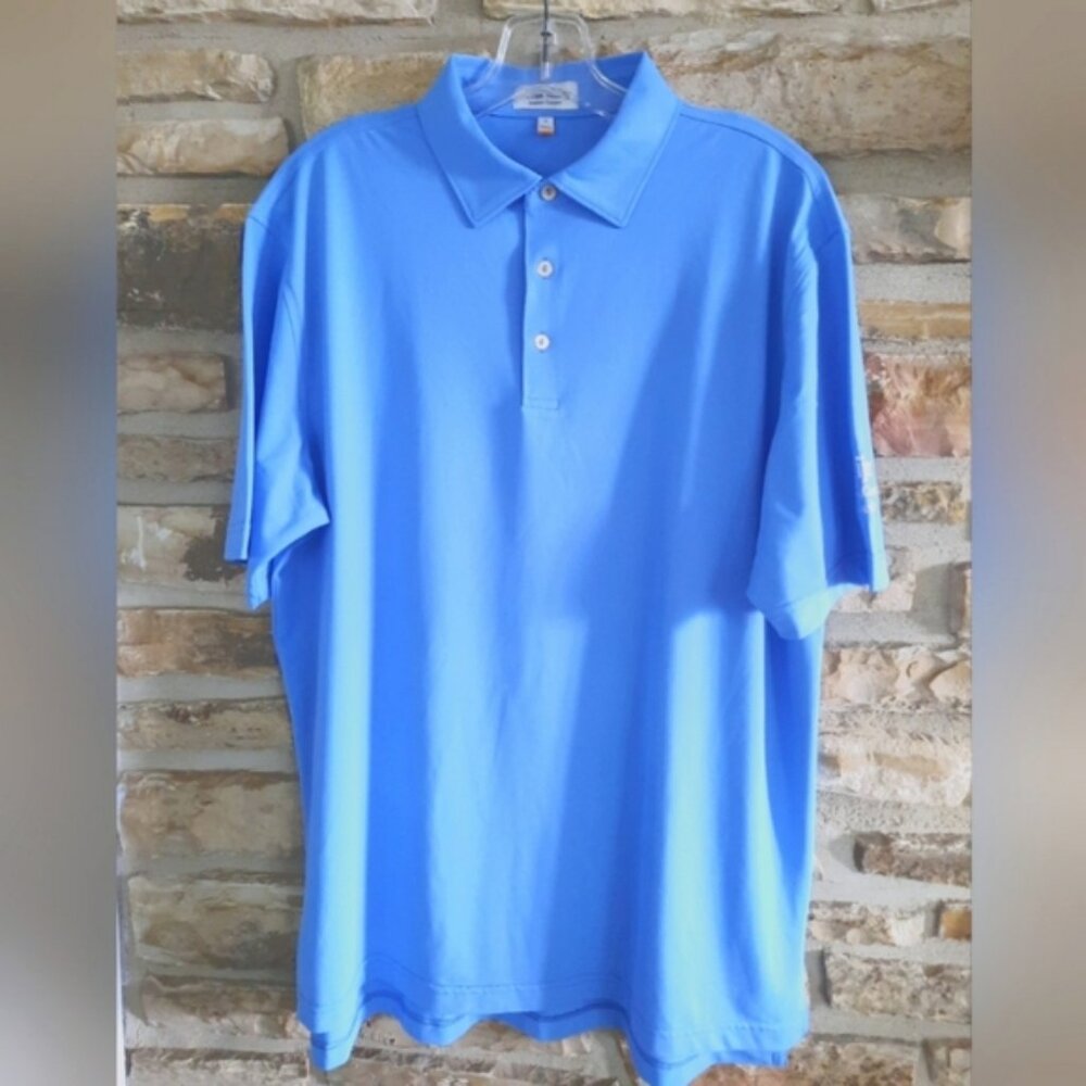 Peter Millar Summer Comfort Polo Golf Shirt Blue Mens Size Large